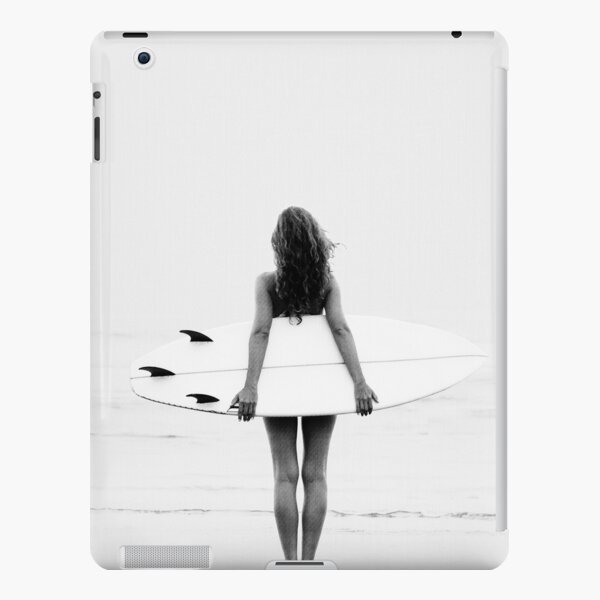 Surfer Girl on Beach - Surf Art - Black and white photography - Minimalist  iPad Case & Skin for Sale by PinkJellyfishCo
