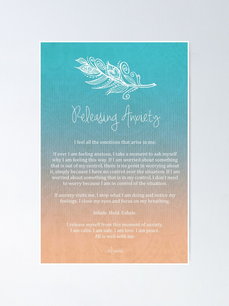 Alternate view of Affirmation - Releasing Anxiety Poster