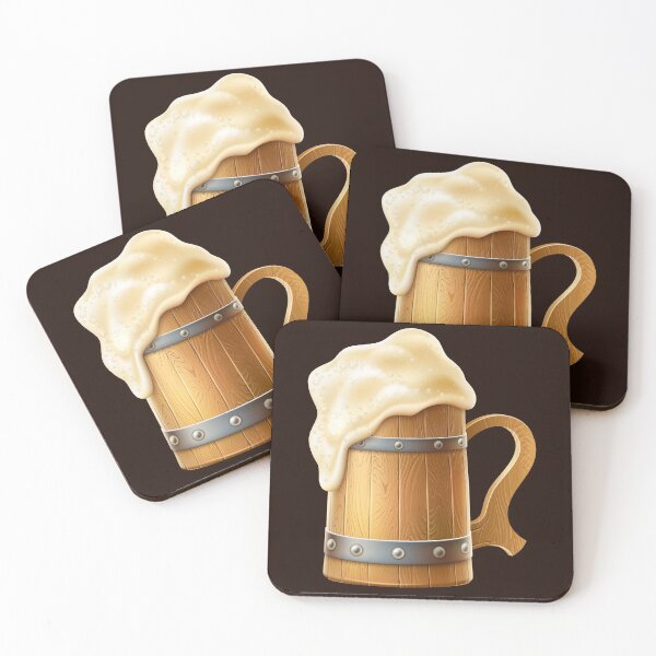 Item preview, Frothy Beer in a Wooden Mug designed and sold by Alicia Chee.
