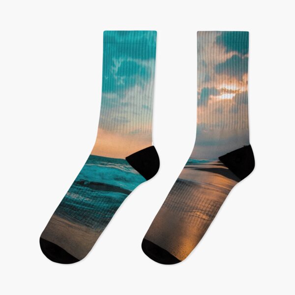 Item preview, sunset beach view with ocean and clouds designed and sold by abhishekarts.