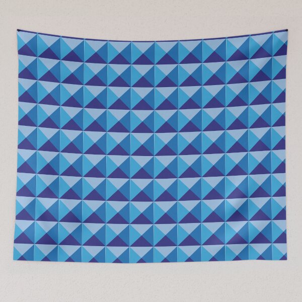 Aperçu de l'œuvre Rapport pour motif géométrique de quatre couleurs bleues créée et vendue par mbelmar.