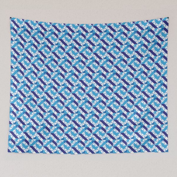 Aperçu de l'œuvre Rapport pour motif rombo géométrique quatre couleurs bleues créée et vendue par mbelmar.