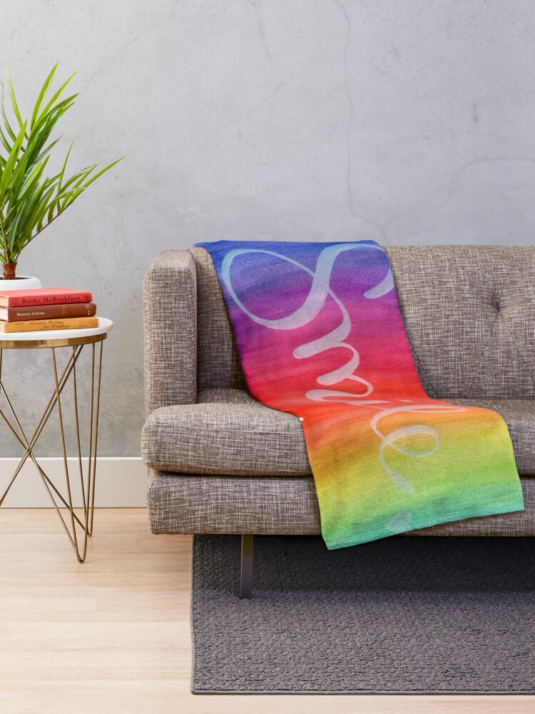 Thumbnail 2 of 6, Throw Blanket, Smile designed and sold by JessicaTang.