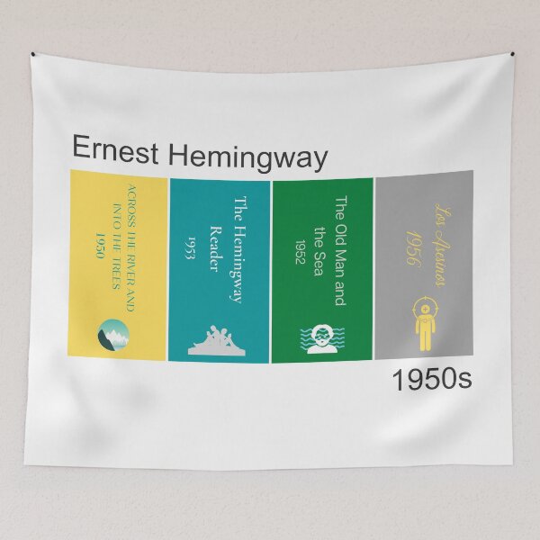 Item preview, Ernest Hemingway book print, 1950s designed and sold by UndertoneShop.