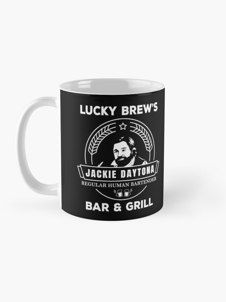 Alternate view of Jackie Daytona - Lucky Brew's Bar and Grill Shirt - What We Do in the Shadows Coffee Mug
