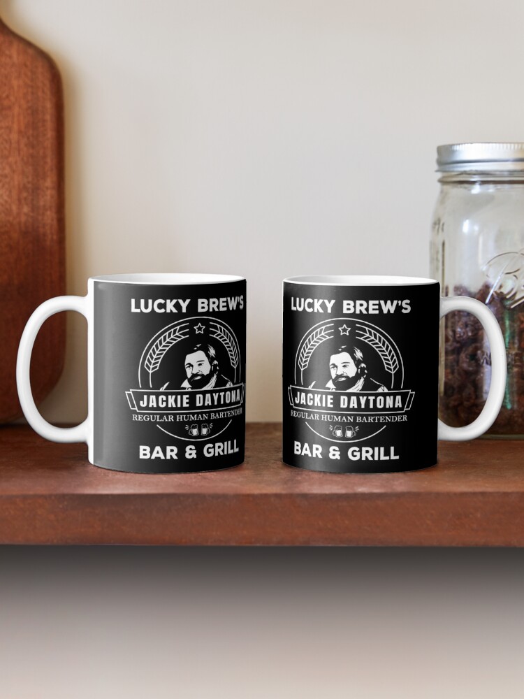 Alternate view of Jackie Daytona - Lucky Brew's Bar and Grill Shirt - What We Do in the Shadows Coffee Mug