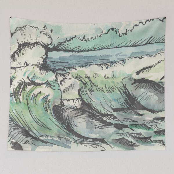 Aperçu de l'œuvre Mer orageuse créée et vendue par rachelclaireart.