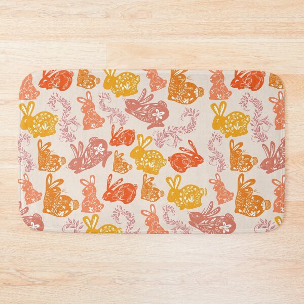 Item preview, Warm beige cute bunnies plants pattern gift design designed and sold by Michael Schmidt.