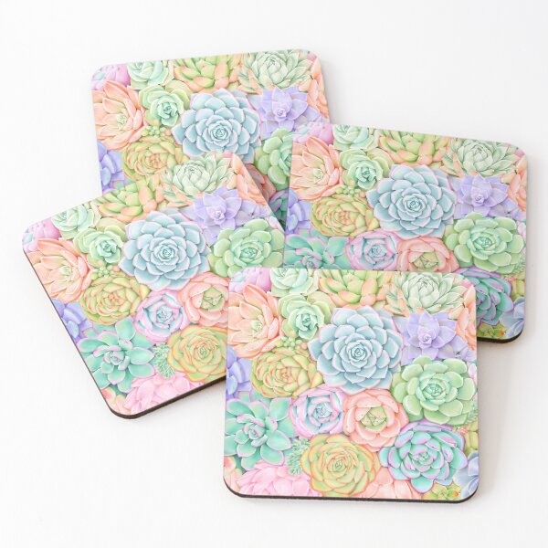 Artikelvorschau, Succulents-Aquarell-bunter Pastell entworfen und verkauft von WittyBetty.