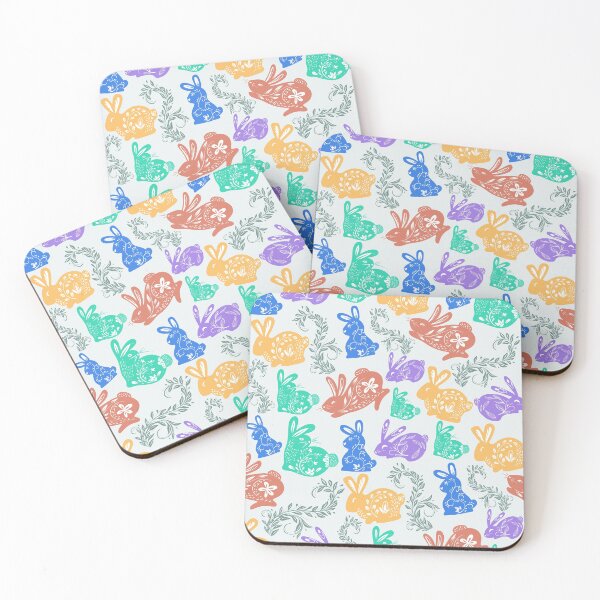 Item preview, Colorful cute bunnies and plants pattern gift design designed and sold by Michael Schmidt.