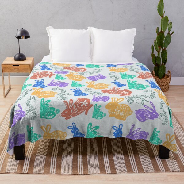 Item preview, Colorful cute bunnies and plants pattern gift design designed and sold by Michael Schmidt.