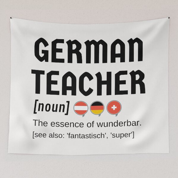 Item preview, German Teacher Definition Professeur d'allemand Wunderbar with Flags designed and sold by Time4German.