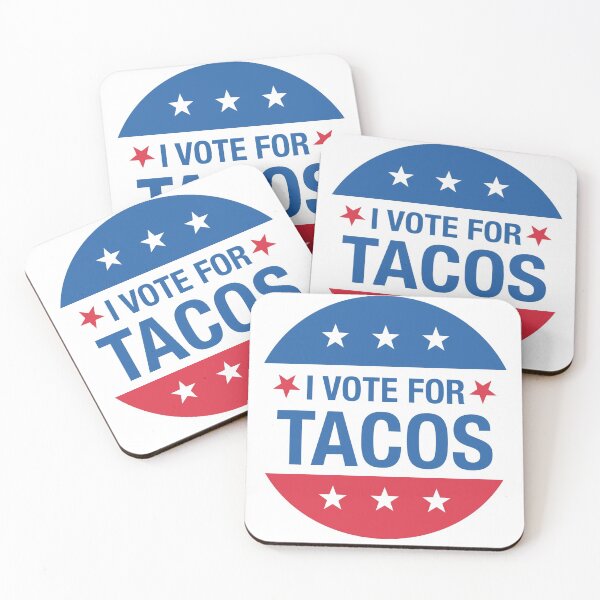 Item preview, I Vote for Tacos Funny Election Pin designed and sold by DetourShirts.