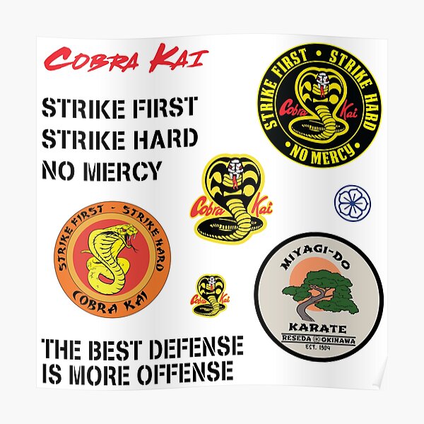 &quot;Cobra Kai - Logos and Quotes Pack&quot; Poster by ByEmil | Redbubble