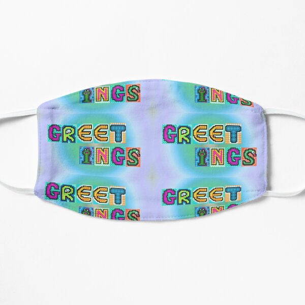 GREETINGS pixel art slogan Mask