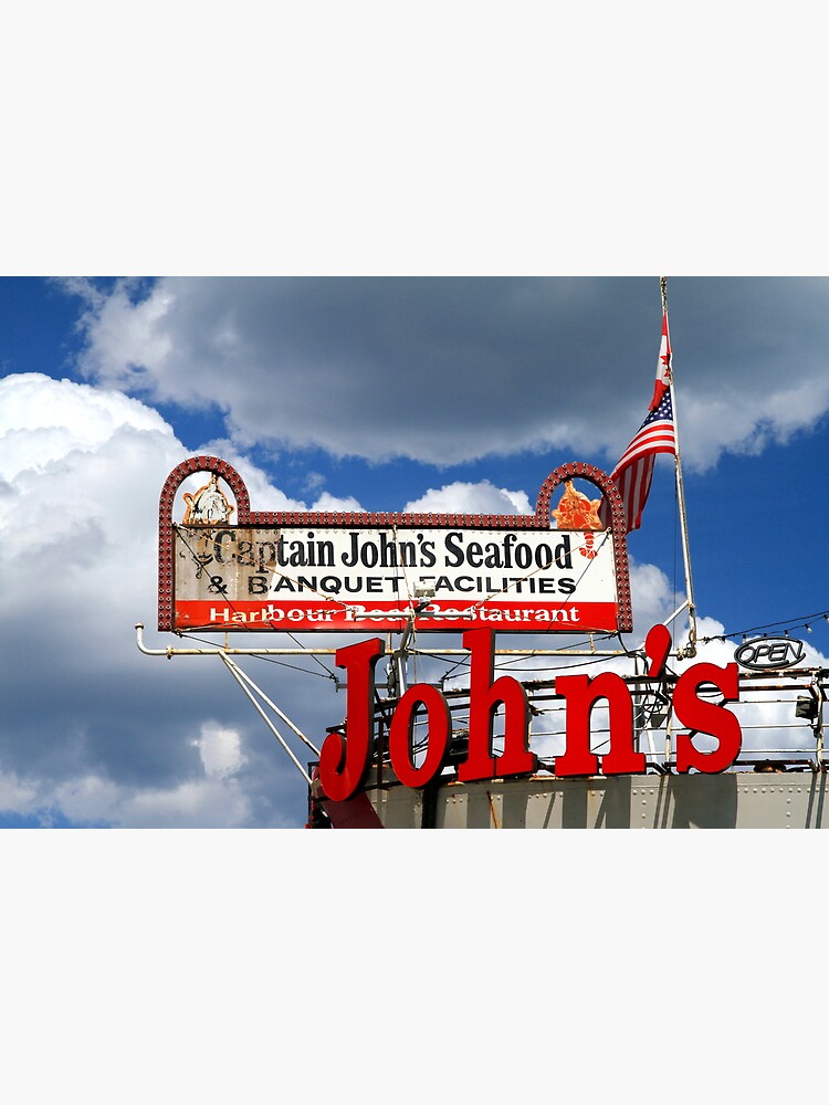 "Captain John's Restaurant Sign" Poster by ValentinoVisent Redbubble