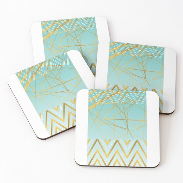 Item preview, Turqoise trending Design with golden stripes designed and sold by The Pattern Artist.