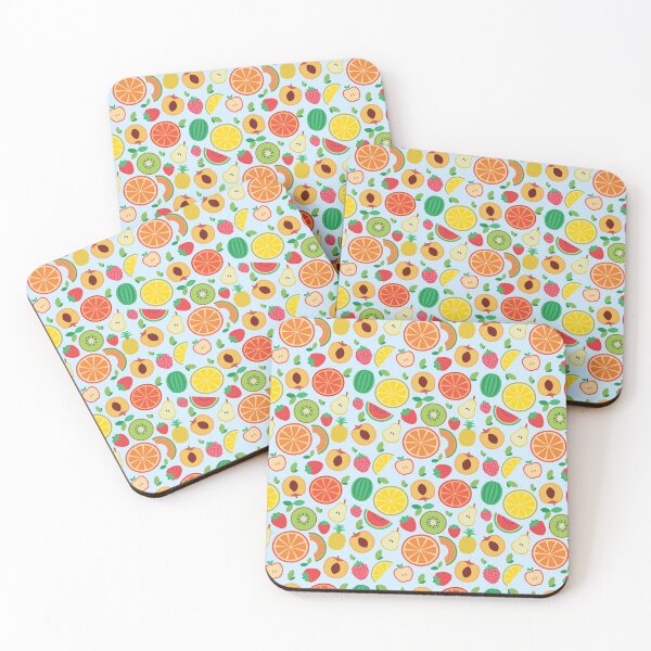 Item preview, Peach Melon Kiwi Lemon Fruit Pattern designed and sold by Patterntastic.