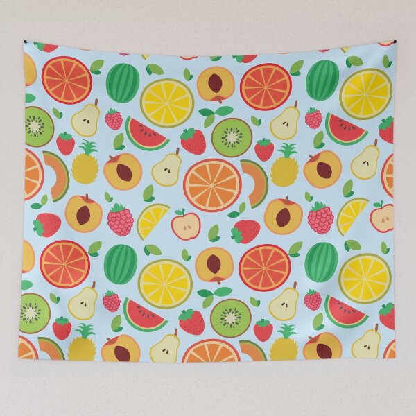Item preview, Peach Melon Kiwi Lemon Fruit Pattern designed and sold by Patterntastic.