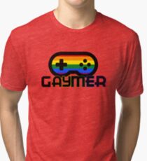 Rainbow Gamer Gaymer Video Game Controller Tri-blend T-Shirt