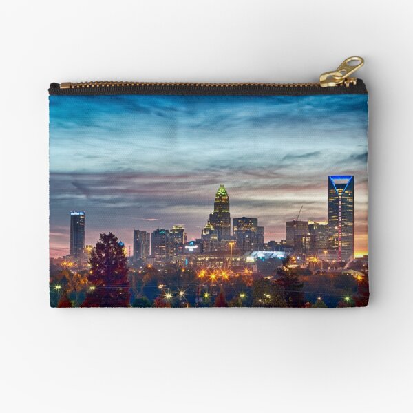 charlotte north carolina skyline morning sunrise Zipper Pouch