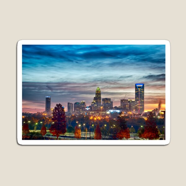 charlotte north carolina skyline morning sunrise Magnet