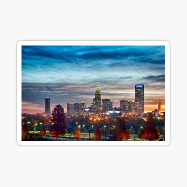 charlotte north carolina skyline morning sunrise Sticker