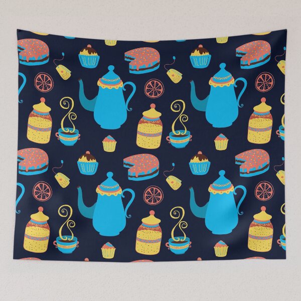 Item preview, Tea Pot Cake and Coffee Pattern Gift designed and sold by Patterntastic.