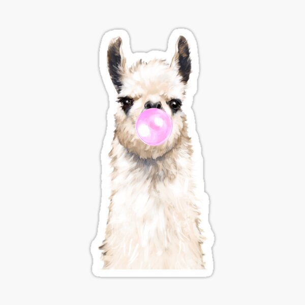 Bubble Gum Popped on Llama (1 in series of 3) Sticker