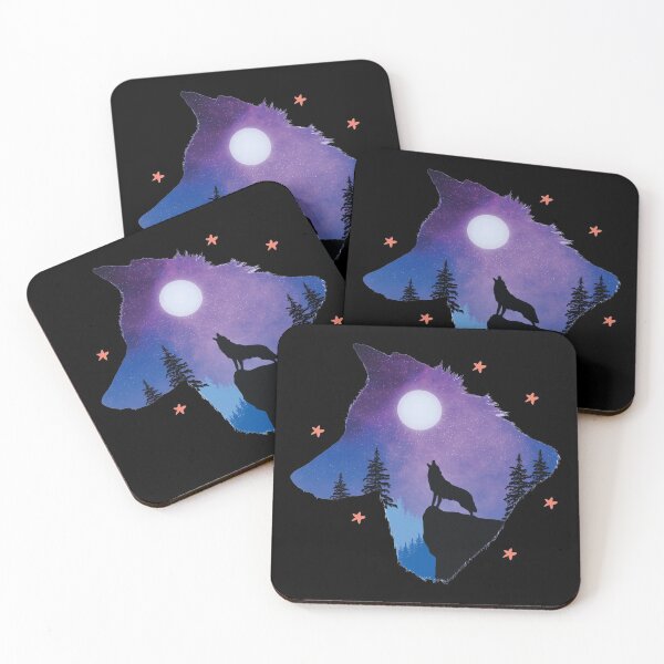 Item preview, T-shirt wolf Moon Shirt Wolf Moon tree sky Stars Shirt designed and sold by BoxHM.