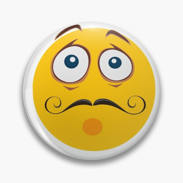 Item preview, Impressed wow emoji mustache face yellow designed and sold by greengoodnich.