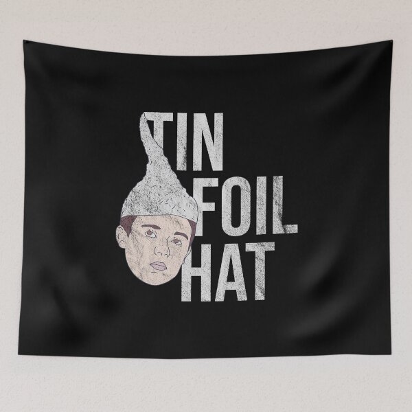 Item preview, Distressed Conspiracy Theorist - Tin-Foil Hat Kid Text - Hoax designed and sold by DeWinnes.