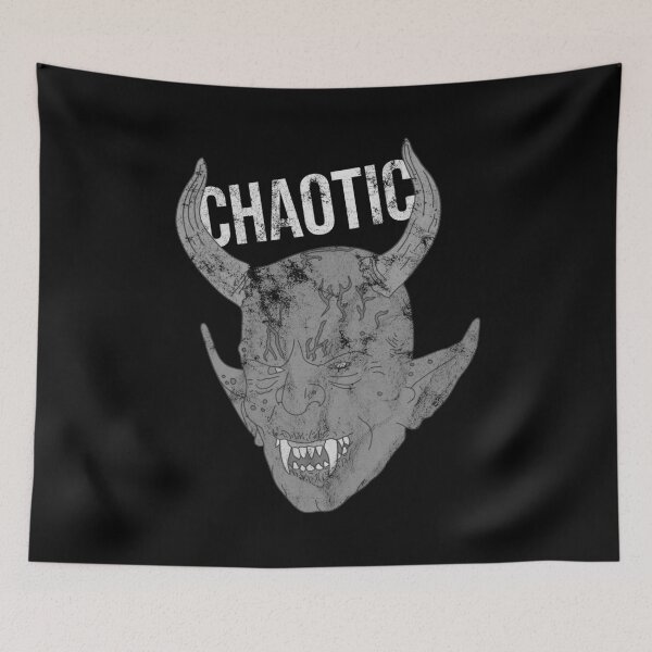 Item preview, Distressed Chaotic Evil - B&W Devil Chaotic Text - Roleplay designed and sold by DeWinnes.