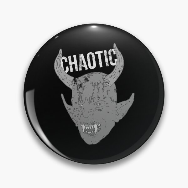 Item preview, Distressed Chaotic Evil - B&W Devil Chaotic Text - Roleplay designed and sold by DeWinnes.