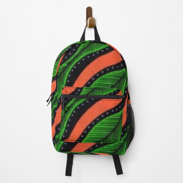Item preview, Peachy Green Leaves African Wax Print designed and sold by africanvisuals.