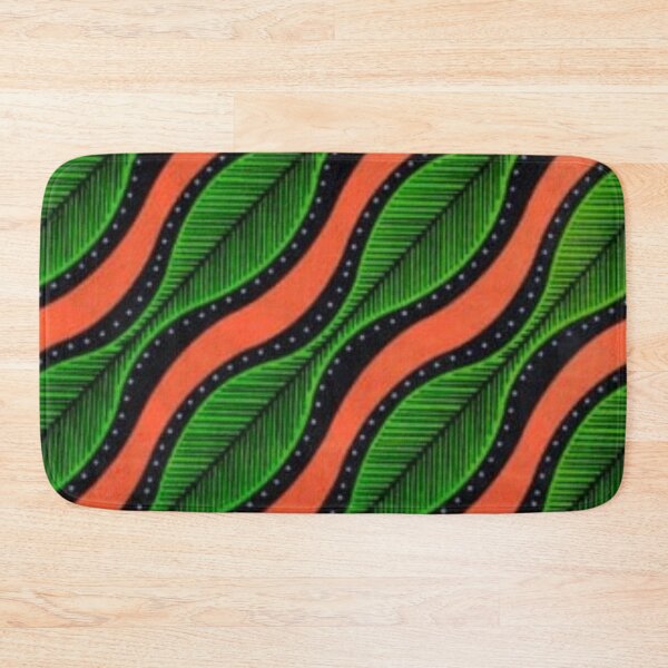 Item preview, Peachy Green Leaves African Wax Print designed and sold by africanvisuals.