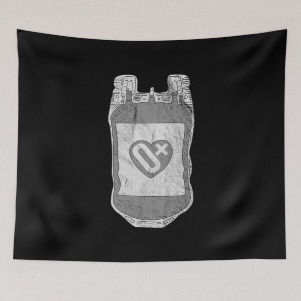 Item preview, Distressed Blood Donation - B&W O+ Blood Type Blood Bag designed and sold by DeWinnes.