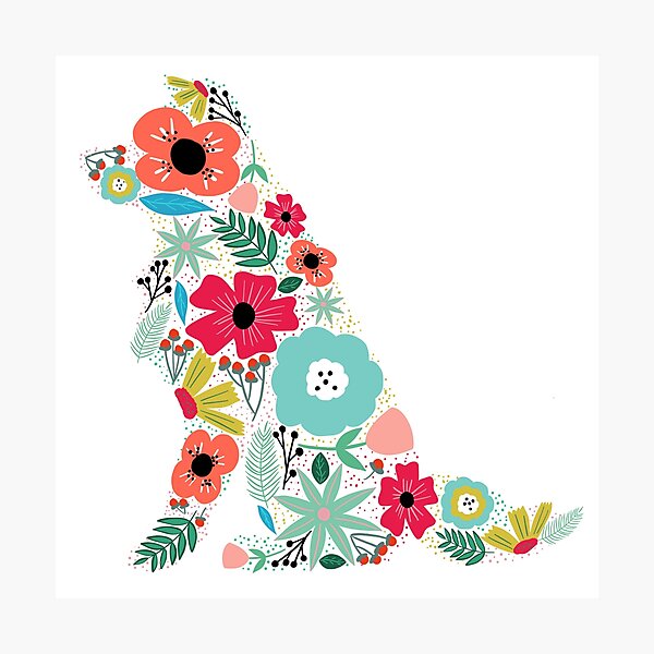 Item preview, Border Collie Floral designed and sold by Nicolestes.