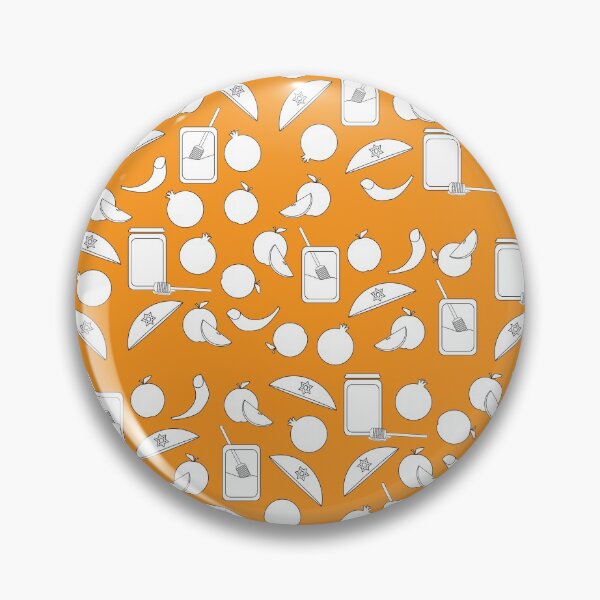 Item preview, Black White Rosh Hashanah symbols on Orange background designed and sold by sigdesign.