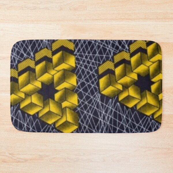 Item preview, Gold 3D Blocks African Wax Print designed and sold by africanvisuals.