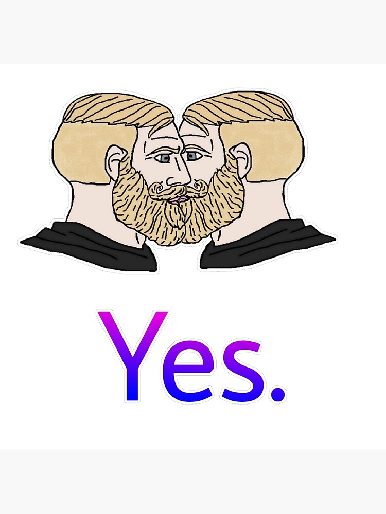 Gay Yes Chad Meme Grusskarte Von Marjard Redbubble