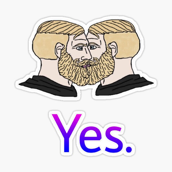 Gamer Yes Chad Meme - Meme - Sticker