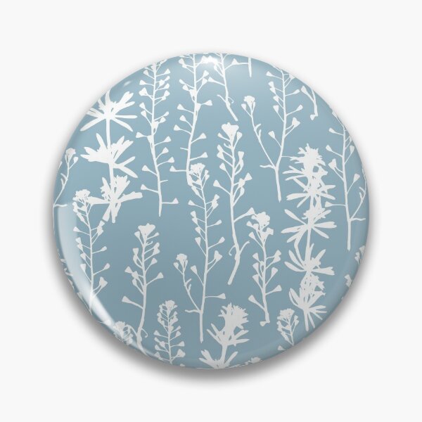 Item preview, Blue frost. Winter. Wild herbs seamless pattern. White herbal silhouette on delicate blue gray. Stay wild. Wild life designed and sold by Yulia Chepurova.
