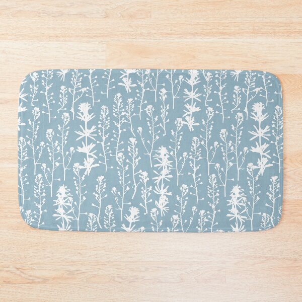 Item preview, Blue frost. Winter. Wild herbs seamless pattern. White herbal silhouette on delicate blue gray. Stay wild. Wild life designed and sold by Yulia Chepurova.