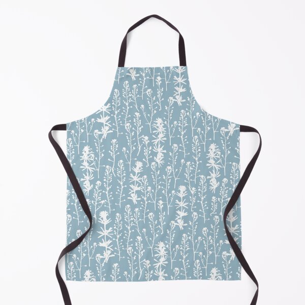 Item preview, Blue frost. Winter. Wild herbs seamless pattern. White herbal silhouette on delicate blue gray. Stay wild. Wild life designed and sold by Yulia Chepurova.