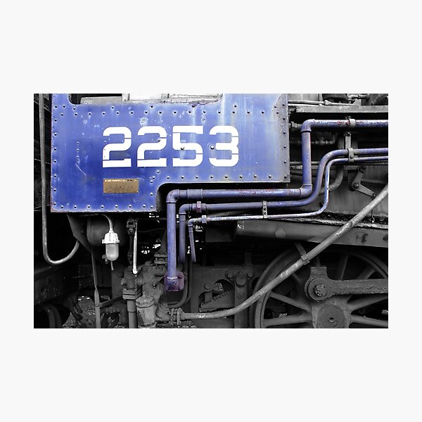 Blue Locomotive Photographic Print