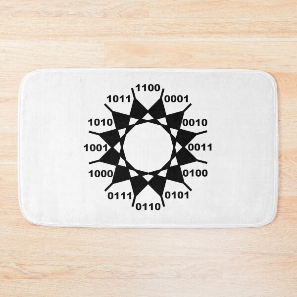Item preview, binary number clock face with symmetrical pattern designed and sold by 6059.