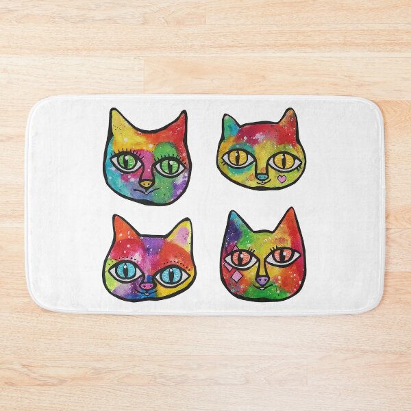 Item preview, Rainbow Multicolor Kitty Cat Faces designed and sold by evastina.