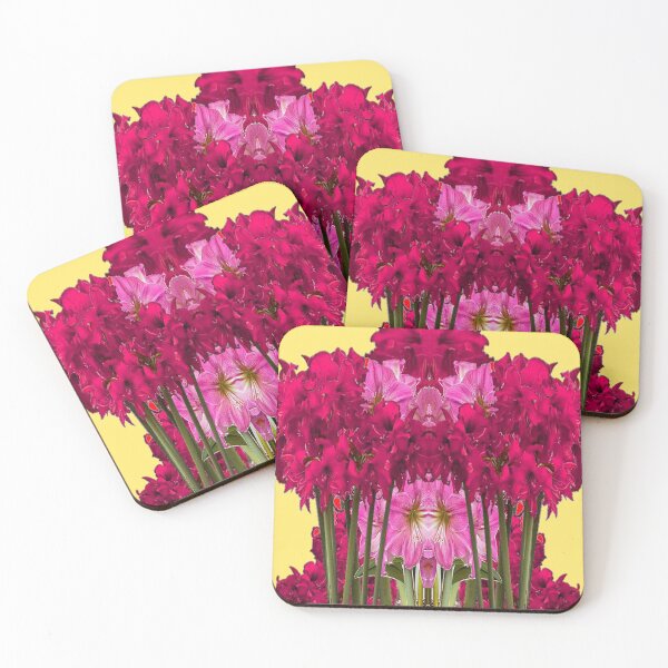 Item preview,  RED & PINK AMARYLLIS FLOWER GARDEN FANTASY YELLOW ART designed and sold by sharlesart.