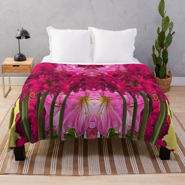 Item preview,  RED & PINK AMARYLLIS FLOWER GARDEN FANTASY YELLOW ART designed and sold by sharlesart.